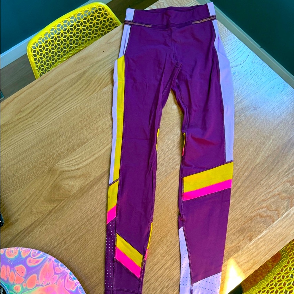 Lululemon Athletica Purple and Yellow Leggings